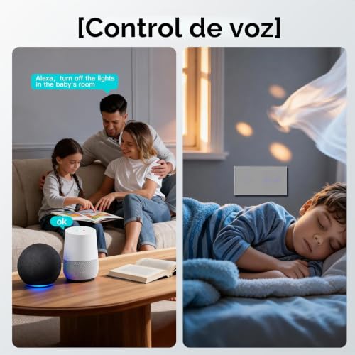 Miniatura 5 de Bseed Wifi Interruptor Persiana Con Interruptor Gris,1 Gang 1 Vía Interruptor De Pared Smart Compatible Con Alexa Y Google Home, Control Por App O Voz, Función De Temporizador, Requiere Cable Neutro