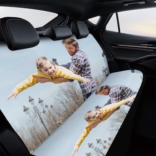 AHOBAGGA Custom Car Seat Covers Personalized Cars Front Seats Add Your Customized Photo Picture Text Logo Elastic Soft Auto Decor Accessories Universal Fits for Cars SUV