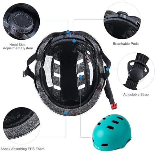 Image of Skateboard Bike Helmet,3 Sizes for Adults Youth Teen Kids Toddler