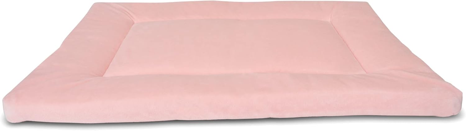 review Pet Dreams Dog Crate Bumper & Dog Crate Pad Set, Fits 24 inch Dog Cages, Crate Bumpers for Dog Cages & Crate Mat are Washable, Dog Crate Bumpers for Inside Crate Protects Happy Tails, Small Pink