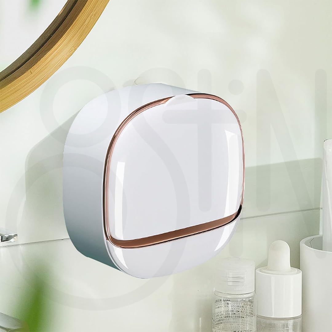 Ostin Soap Box Light Multi-Functional Soap Box Free Punch Flip Cover Drain Soap Box Household Suction Cup Wall-Mounted Soap Boxes (White) (B0D4F323Y7) Amazon Price History, Amazon Price Tracker