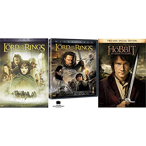 3 Lord Of The Rings Movies: Fellowship Of The Ring / Return Of The King / Hobbit: An Unexpected Journey (6 DVD Set) Elijah Wood, Ian McKellen, Liv Tyler, Viggo Mortensen, Martin Freeman, Peter Jackson
