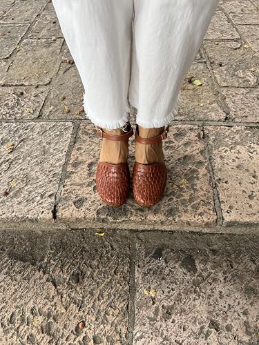 Macarena Collection Women's Flatform Wedge Casual Sandal Huarache Colorful Leather Mexican Style 42372