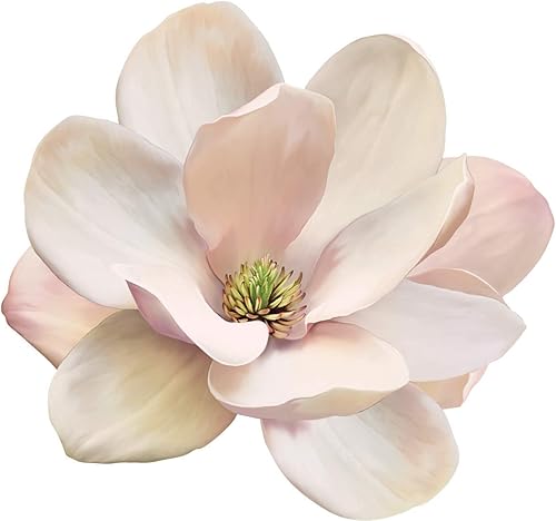 Miniatura 5 de Calcomanías de pared de flores de magnolia media, juego de 7 calcomanías de pared ecológicas, extraíbles y reutilizables