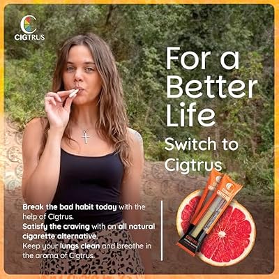 Cigtrus Quit Smoking Smokeless Inhaler Natural, Nicotine-Free, Vaporless & Non-Electric Helps Curb Cravings, Oral Fixation & Lung Detox Support 3-Pack Grapefruit