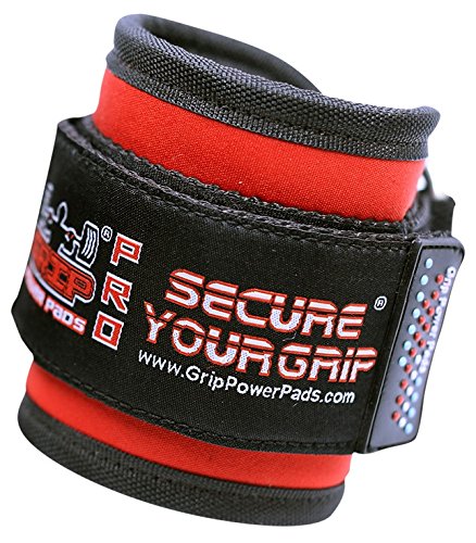 Grip Power Pads Best Ankle Straps For Cable Machines Double D-Ring Adjustable Neoprene Premium Cuffs To Enhance Legs, Abs & Glutes For Men & Women (Red, Pair) #TOP7
