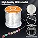 Alyvisun Clear Bracelet String, 2 Rolls 0.5mm, 0.8mm Elastic String for Bracelets, Suitable for DIY Jewellery Making, Necklace,Bracelet, Craft (100m/Spool)