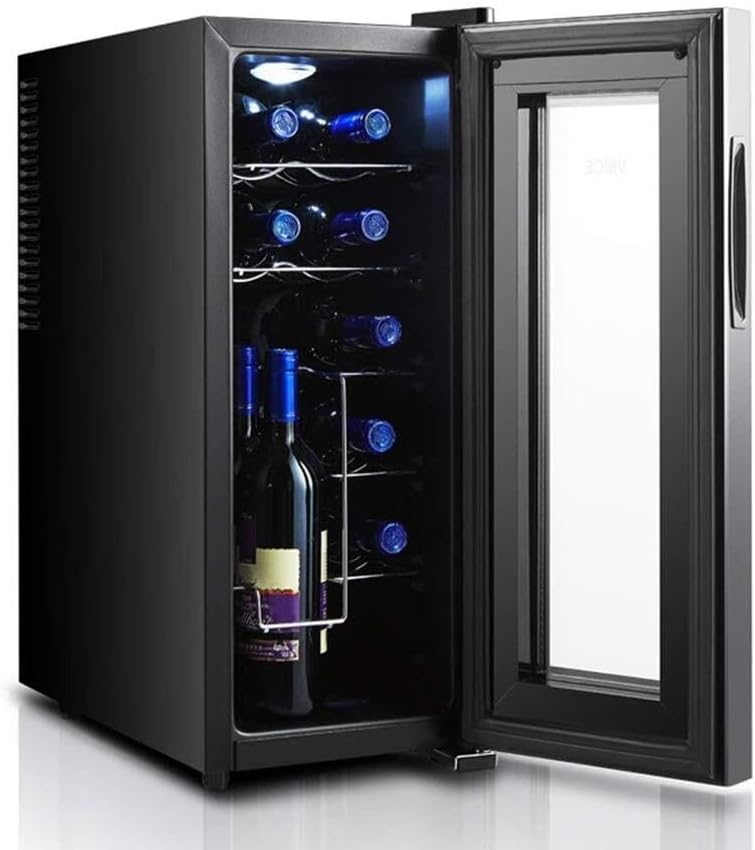 Thermoelectric Wine Cabinet, Touch Screen Control, 12-Bottle Capacity, 11-18°C, Low Energy Consumption, Low Noise, UV-Resistant Glass