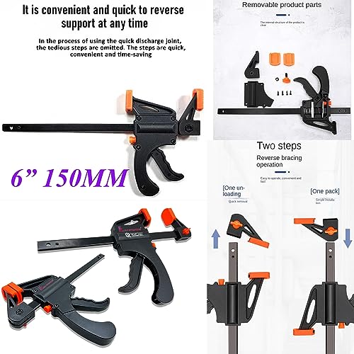 Image of Malfah Bar Clamp Quick Grip One-Handed Release Ratchet Bar, Ideal for Woodworking and DIY Projects F type Ratchet clamp with Durable Nylon Handle & scratch proof rubber grip. MAF 150mm 6 inch
