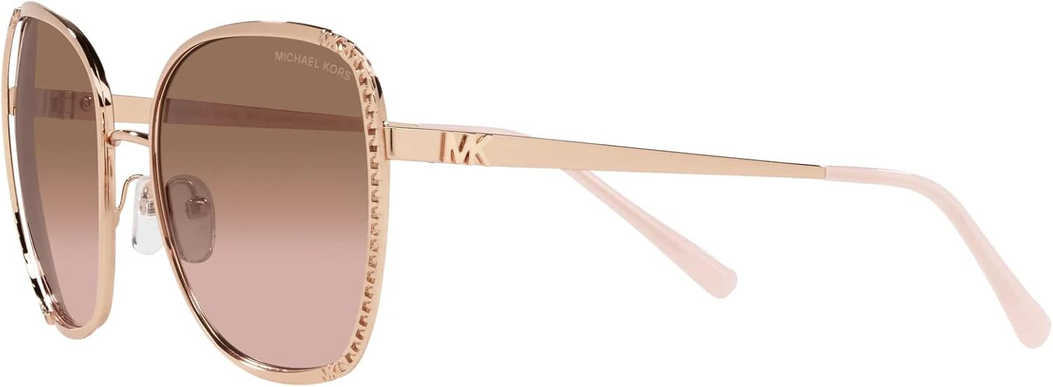 Miniatura 3 de Michael Kors Amsterdam MK 1090 110811 - Lentes de sol cuadrados de metal color oro rosa lentes degradados