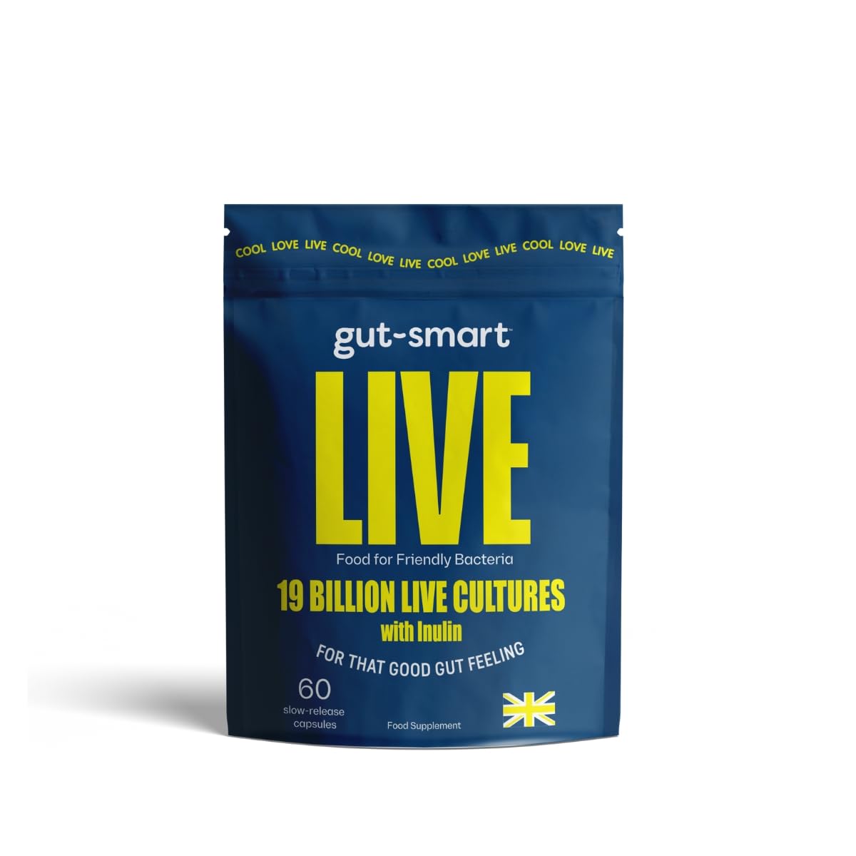 Gut-Smart LIVE Probiotic Slow-Release Capsules - 19 Billion Live Cultures with Pre & Probiotics for Natural Healthy Digestion Supplements