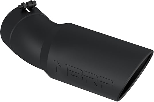 MBRP T5154BLK Black Angled Rolled End Tip, 6" O.D., 5" Inlet, 15 1/2" in Length, 30 Degree Bend