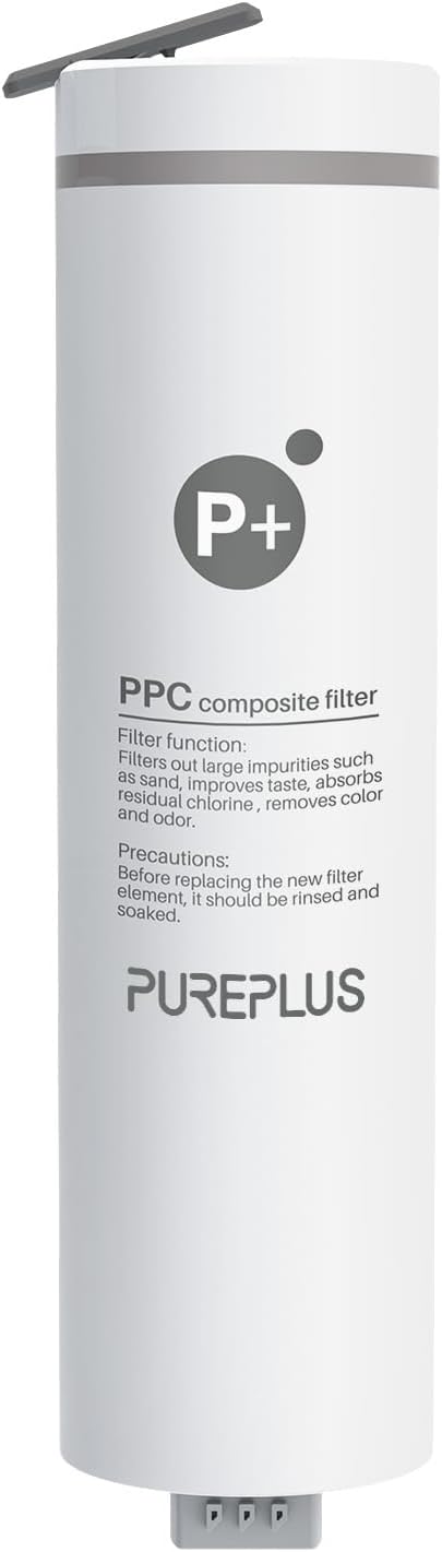 PUREPLUS UTR400A-PPC filter, Replacement for UTR400A Reverse Osmosis System, 1st Stage, Reduces large particles, chlorine, colors and odors, 1PACK