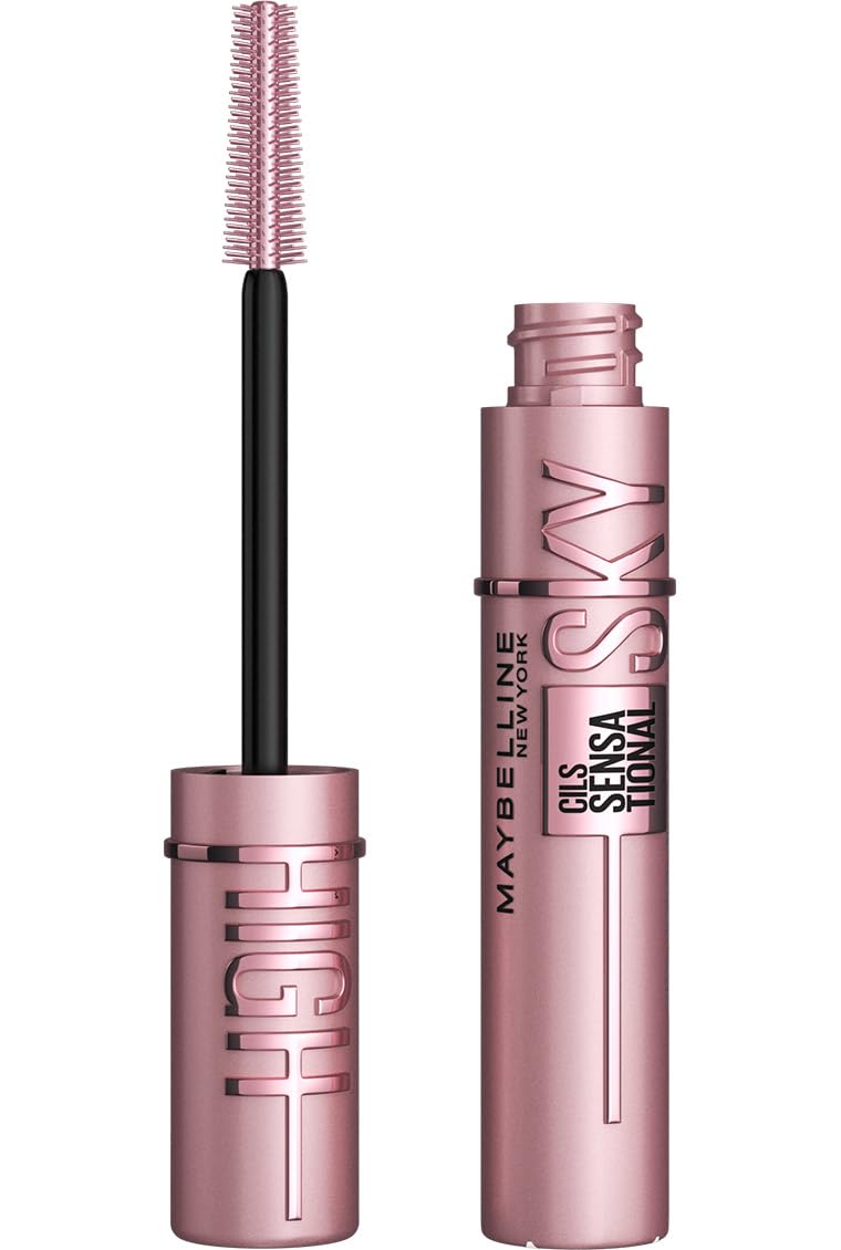 Maybelline New York Lash Sensational Sky High Mascara, Volumising & Lengthening Mascara, Washable Flake-Free Formula Infused with Bamboo Extract & Fibres, 7.2 ml, Shade: 01, Very Black