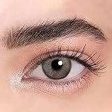 MISLENS Pack Lentillas de Hidrogel blandas 1 par Lentes de contacto color gris sin graduación. Duración: 12 meses. De regalo estuche y 10ml de solución (GRIS ESPACIAL)