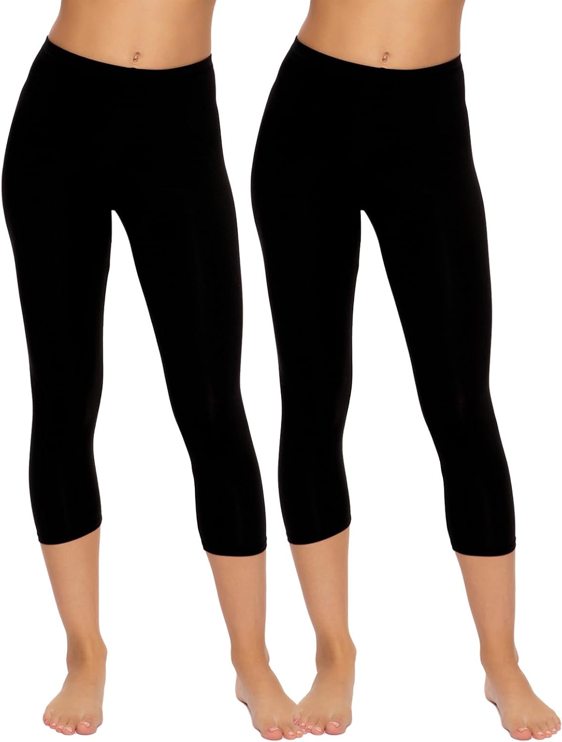 Felina - Velvety Soft Capri Legging 2-Pack - Women's Capri Leggings for Workout and Lounge, Soft Capri Yoga Pants