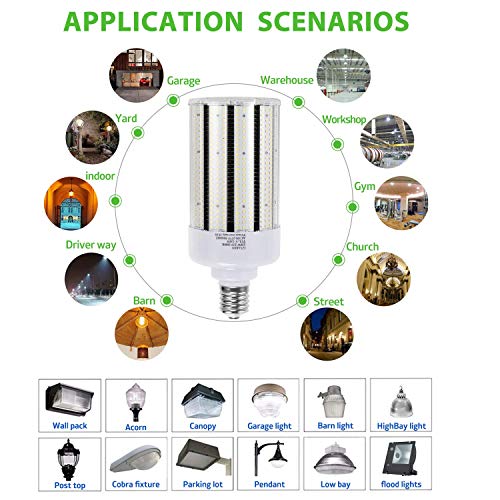 150W Led Corn Cob Light Bulb,Equivalent 600 Watt Metal Halide Hps Hid Cfl,5000K Ac85-277V,E39 Mogul Base Led Retrofit Bulb,For Commercial Industrial Lighting Warehouse Gyms Workshop Bay Light Fixture #TOP2