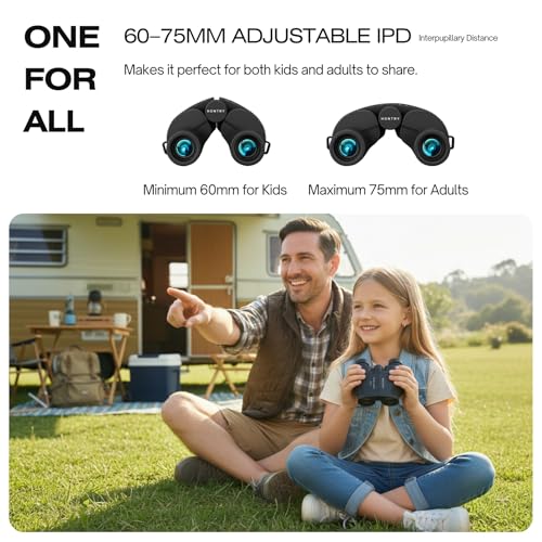 Image of Hontry Binoculars for Adults and Kids, 12x25 Compact Binoculars for Bird Watching, Travel, Concerts, Hunting and Crusie Ship
