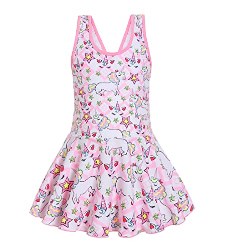 Image of Girls One Piece Unicorn Swimsuit Mermaid Swimwear Rainbow Bathing Suit