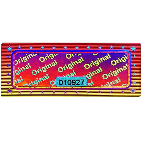 Étiquettes hologrammes 3D de sécurité argentées 46x20mm avec numéro de série x2010