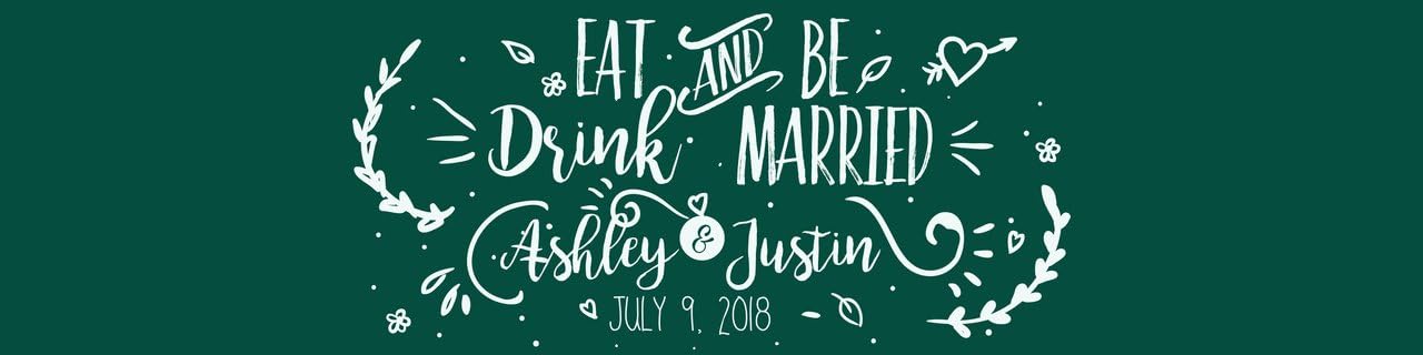 100 Modern Eat Drink & Be Married Wedding Anniversary Water Bottle Labels Engagement Party Birthday