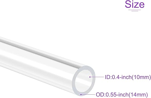 Miniatura 4 de DMiotech 2pcs 0.394 in x 0.551 in 12" tubo de acrílico transparente rígido tubo de plástico para acuario tubería de agua, sistema de refrigeración