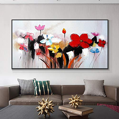 Tableau peinture à l'huile abstraite fait main texture épaisse et relief doré