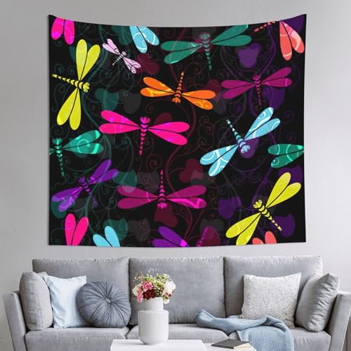 Grande tapisserie libellule chambre suspension murale tissu 152 x 130 cm