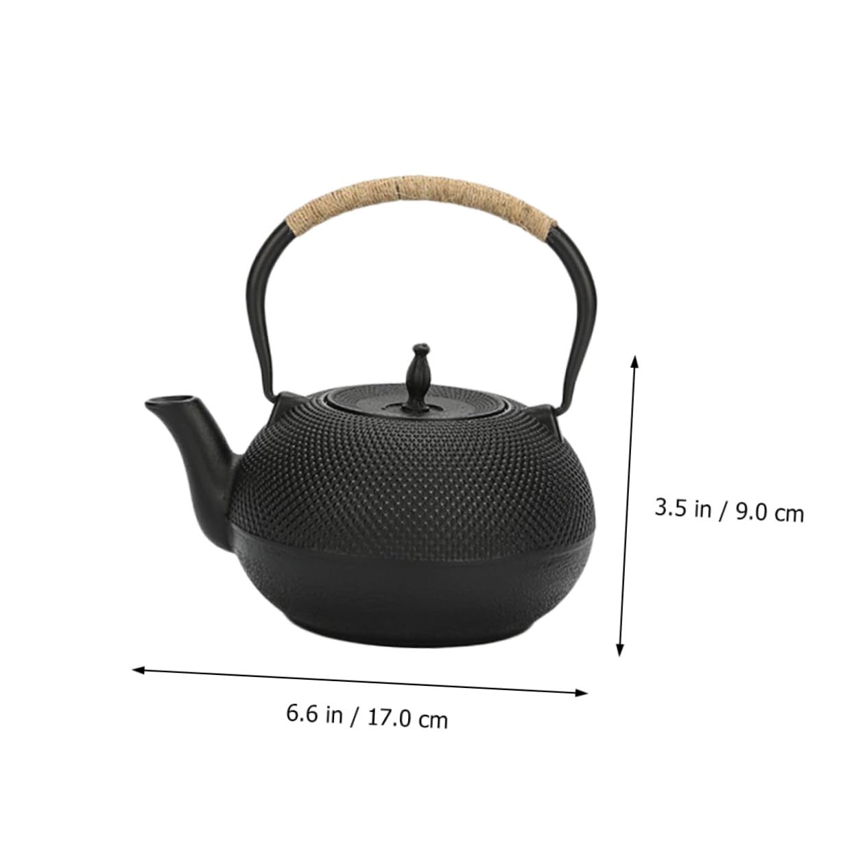 Cabilock 1 Pc tetera de hierro fundido tetera sin recubrimiento tetera china pequeña plancha vitroceramica hierro tetera retro tetera retro tetera antiguo Hervidor de hierro