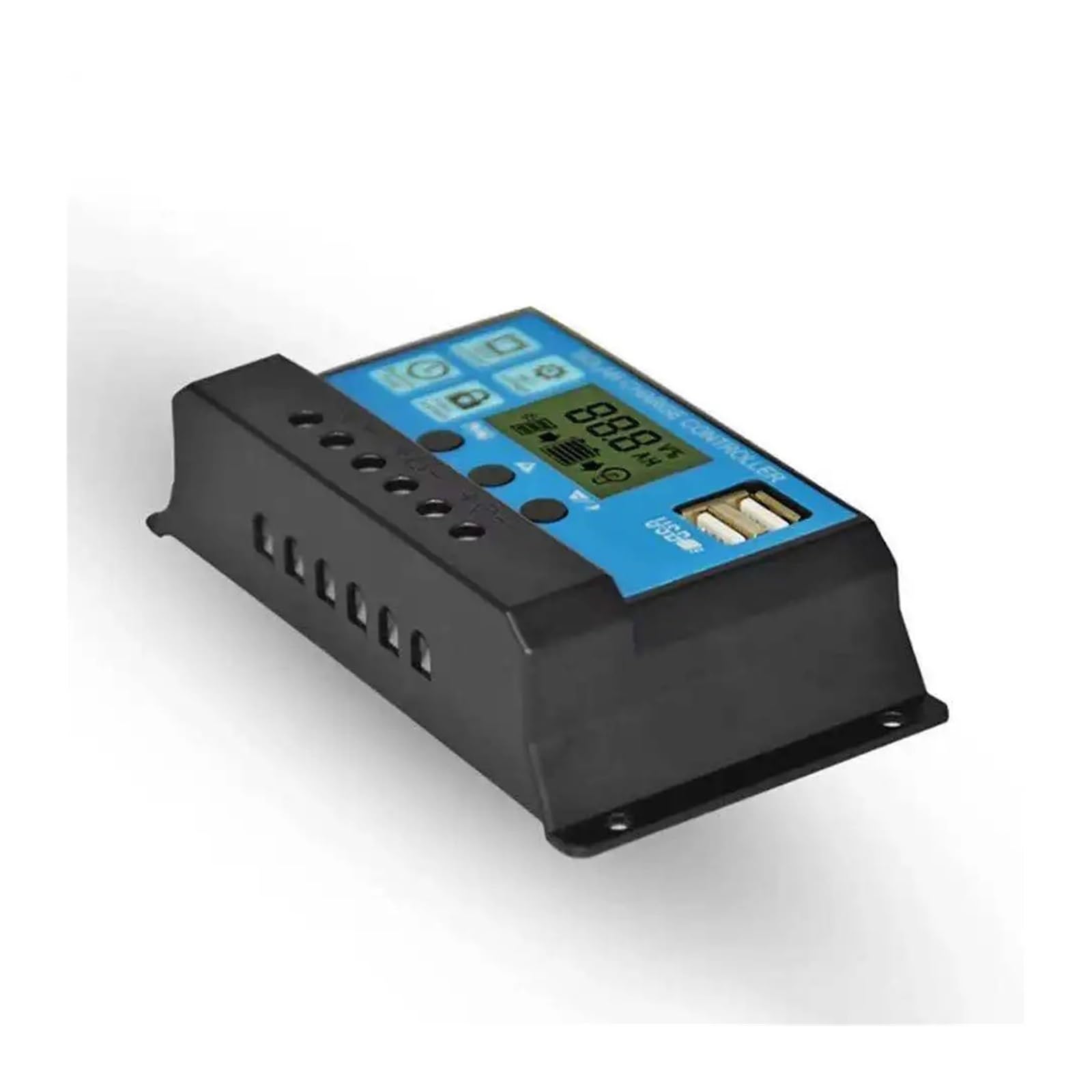 Solar Controller, Solar Charge Controller Regulator Battery Charger LCD Display Dual USB 5V Output(30A)