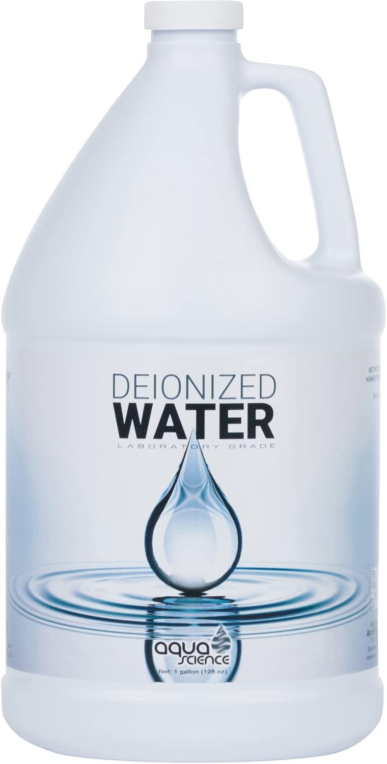 Deionized Water - Prime Demineralized Solution - Certified Laboratory Grade DI Water - Sterile for Deep Cleaning, Cooling, Cosmetic, & Hygiene