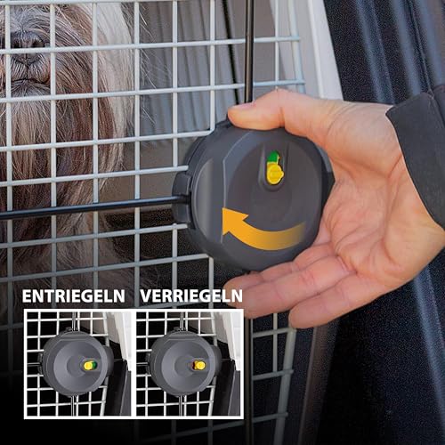 Ferplast Hundetransportbox Transportbox für große Hunde Atlas 70, Reisebox für Hunde, Sicherheitsverriegelung, Lüftungsgitter, 68,5 x 101 x h 75,5 cm Grau