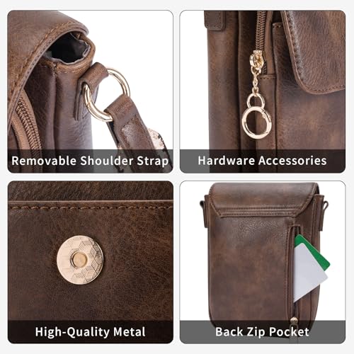 APHISON Small Crossbody Bags for Women Trendy, Leather Phone Wallet Purses Handbags Card Slots with Adjustable Guitar Strap4