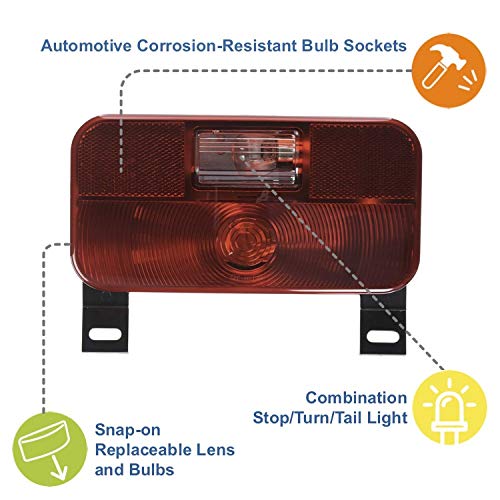 Lumitronics Red Surface Mount Stop/Turn/Tail - License Bracket/Light For Rv, Trailer, Camper, 5Th Wheel And Motorhomes (Black) #TOP1