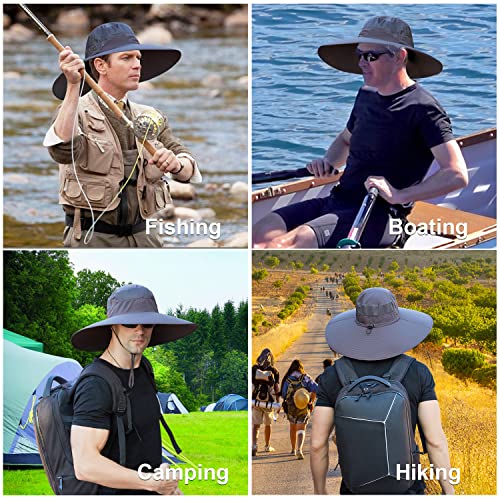 Image of Wide Brim Sun Hat for Men Women UV Protection Ventilated Summer Hats for Fishing Hiking Garden Beach