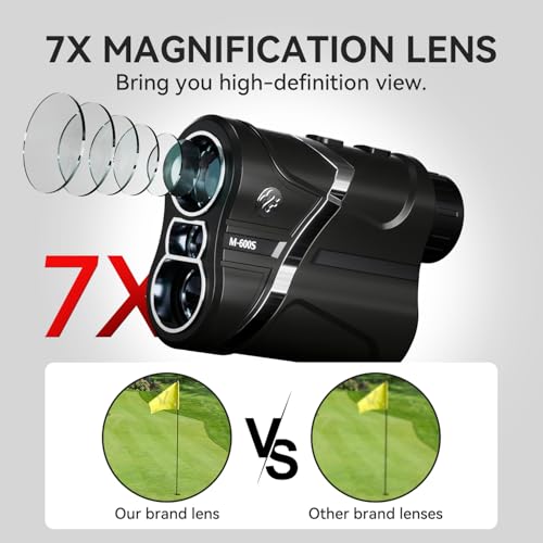 BOSEAN Golf Entfernungsmesser mit Slope, 1200Yards Aufladbar Golf Rangefinder mit Flag-Lock und Vibration, Scan Modus, Entfernungsmesser mit 7X Vergrößerung