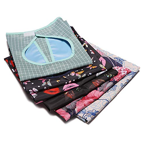 Lopton 6 Pcs Adult Bibs For Eating, Waterproof Clothing Protector With Crumb Catcher #TOP3