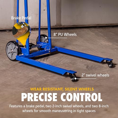 Image of Goodyear Material Lift Winch Stacker, Pallet Truck Dolly, 330 Lbs 40 inch Max Lift w / 8 inch Wheels, Swivel Casters [Patented]