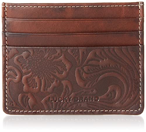 Lucky Brand Men's Slim Wallet Case | Id Window | Card Slot | Minimalist Design | Lightweight | Leather