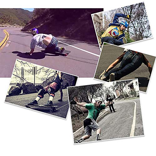 LOSENKA Skateboard Gloves with Sliders,Standard Longboard Downhill Slide Gloves Skate Gloves with 2 Slider Puck Set (Black)
