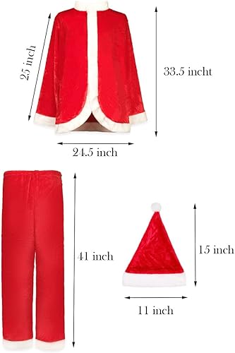 Miniatura 5 de Disfraz de Papá Noel de Navidad, traje de franela de terciopelo para adultos, disfraz clásico para hombres