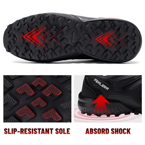 Image of FENLERN Men's Trail Running Shoes Waterproof Hiking Sneakers | Wide Non-Slip Trekking Outdoor Walking Shoes Workout Tennis Gym Cross Training Lightweight Breathable