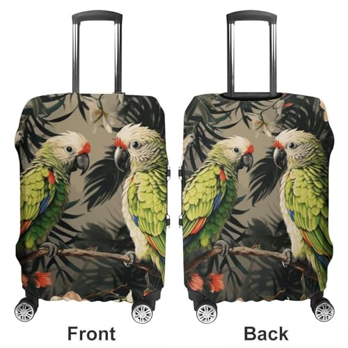 Carry on Luggage Cover Couple Parrots Olive Suitcase Covers for Luggages Tsa Approved Travel Luggage Sleeve Protector Elastic Suitcase Protector Anti-Scratch Washable Fits 19-30 Inch Case -S3
