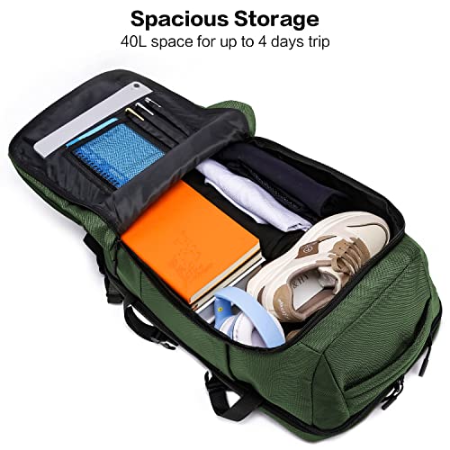 Laripwit Business Laptop Backpack For Men 40L Carry On Backpack Flight Approved Travel Backpack Lightweight Computer Backpack Large Weekender Bag Fits 17 Inch Laptop- Suitable For Business Trip, Green #TOP1