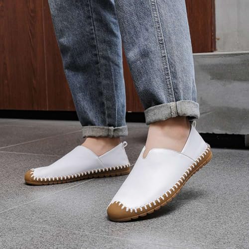 Image of Men's Genuine Leather Loafer Shoes Slip On Soft Walking Driving Shoes