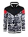 SCREENSHOT-F11006 Mens Urban Hip Hop Premium Track Jacket - Slim Fit Side Taping Cartoon Animation Pattern Streetwear Fashion Top-Black-Small