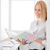 3 Ring Binder, Rainbow Leopard Print Neon File Folder Holds 200 Sheets File Storage for Women Men School Office Supplie