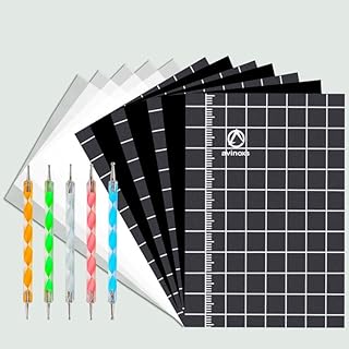 Avinoxs Carbon Paper for Tracing-100 Black Grid Thick Transfer Paper Sheets with 5 Tracing Papers & 5 Styluses for Copying Designs on Paper, Canvas, Wood & Other Art Surfaces (A4/8.25 X 11.65 Inches)