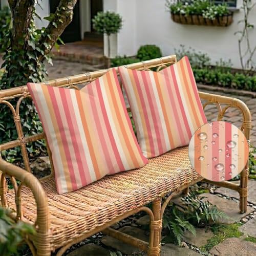 Housses de coussin extérieur imperméable 80x80 d'aspect lin résistant - 5
