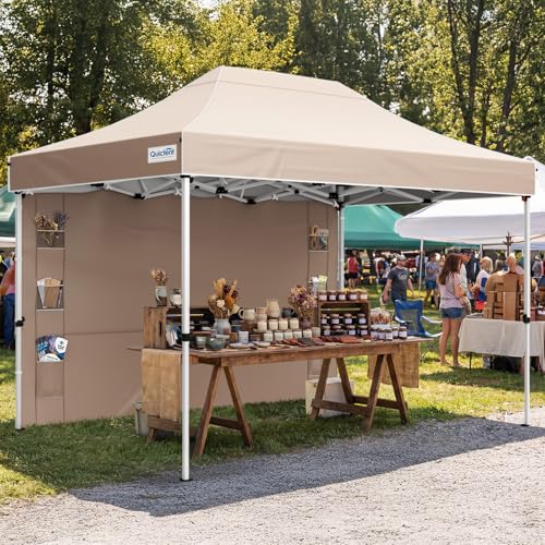 Quictent 10x15FT Heavy Duty Pop Up Canopy Tent, Commercial Easy up Portable Waterproof Shelter with Roller Bag for Outdoor Wedding Party Events Markets Gazebos